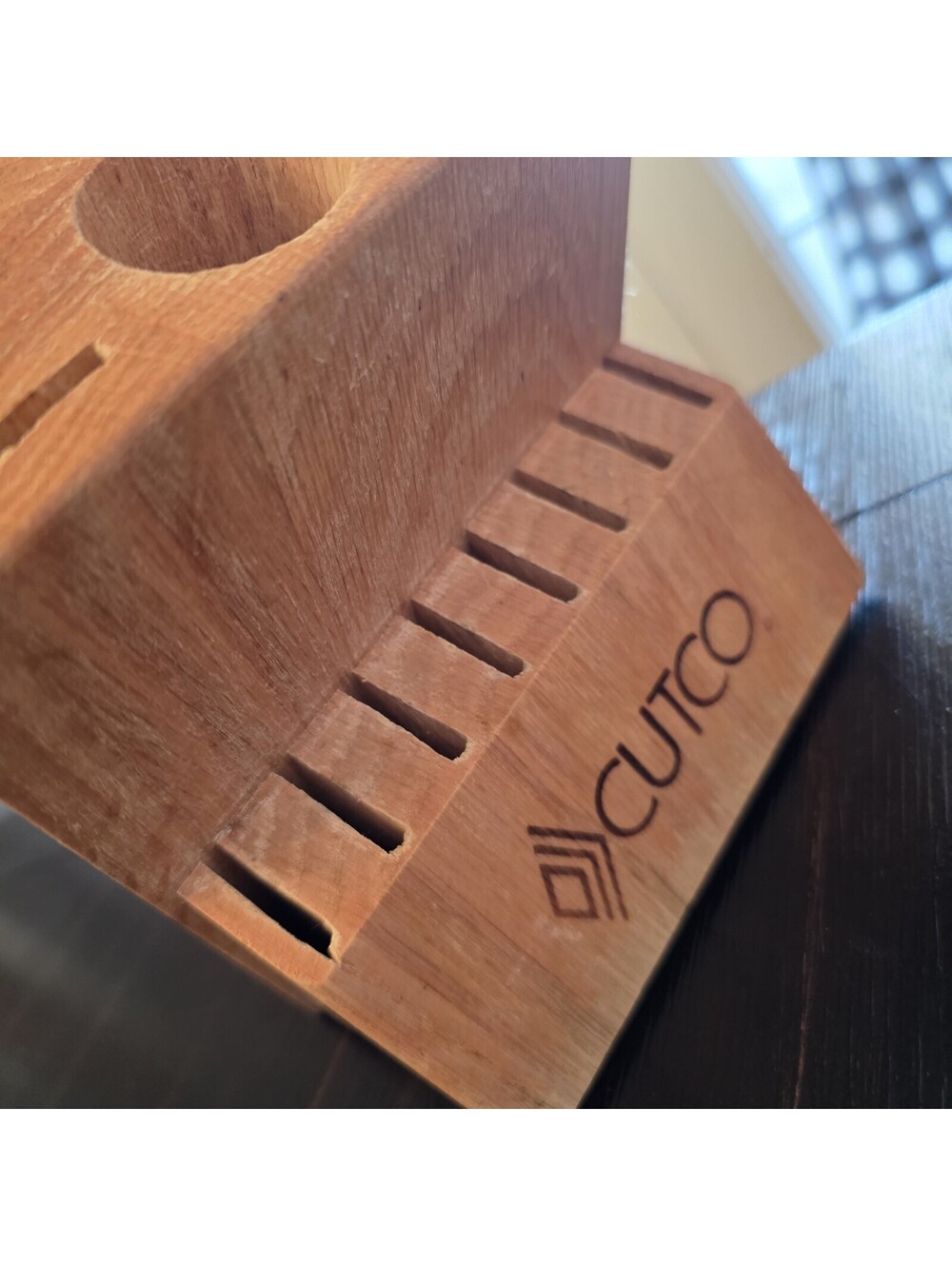Cutco Wooden Knife Block 18 Slot 2 Hole Kitchen Knife Storage Holder Made In USA - Picture 6 of 15
